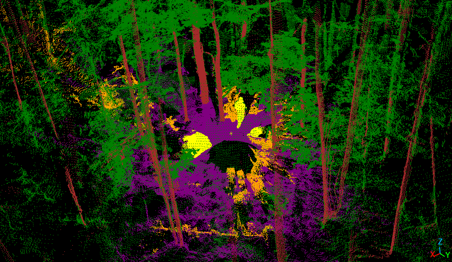 Semantic segmentation of a Harvard Forest plot.