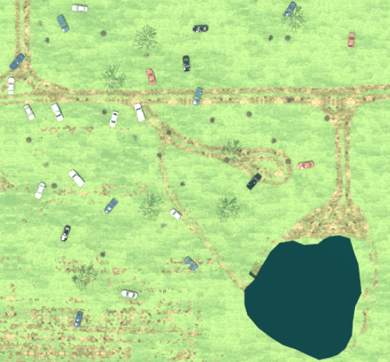 A scene generated by the forest bottom generator.