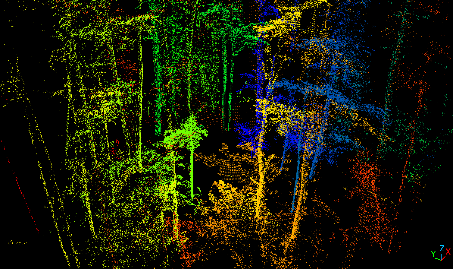 Individual-tree segmentation in a Harvard Forest plot using TreeISO.
