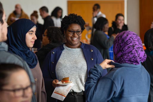 Students at a reception