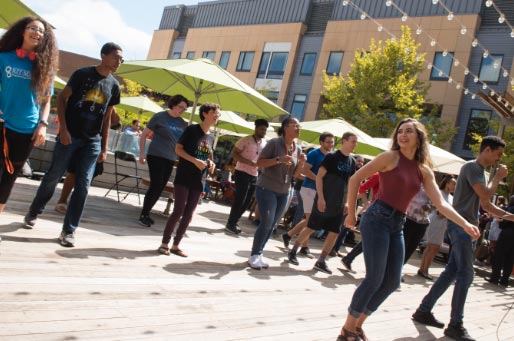 Students dancing