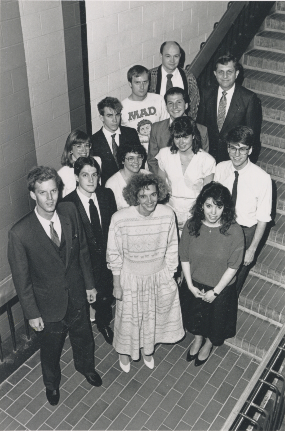 black and white photo of a group of people