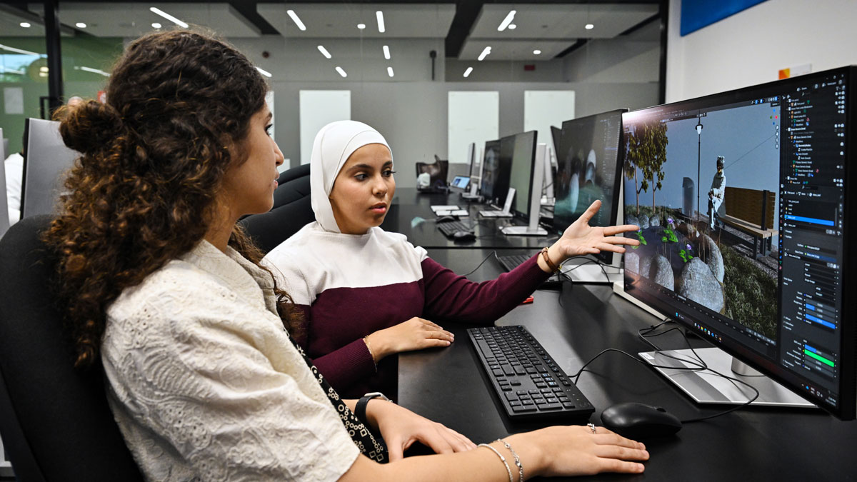 RIT media students working on a project
