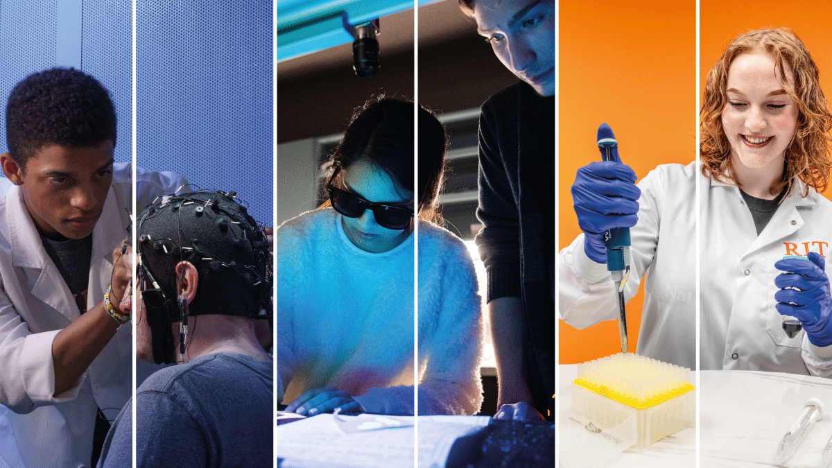 Group of RIT students working on several projects