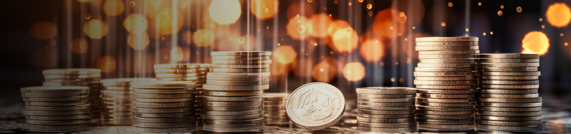 Coins placed on the table