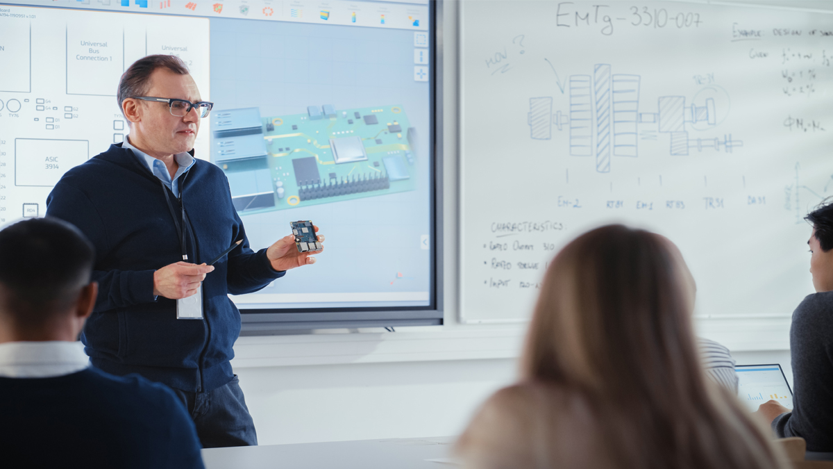 Teacher in a classroom