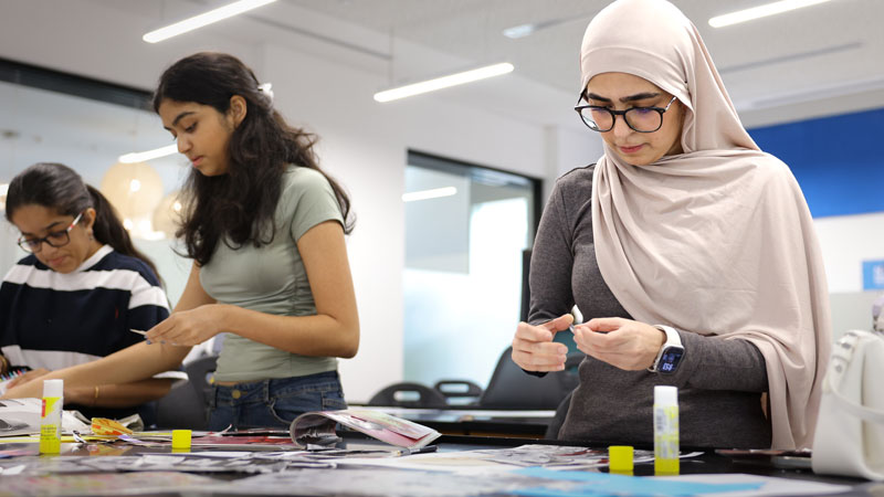 New Media Design students working on a project