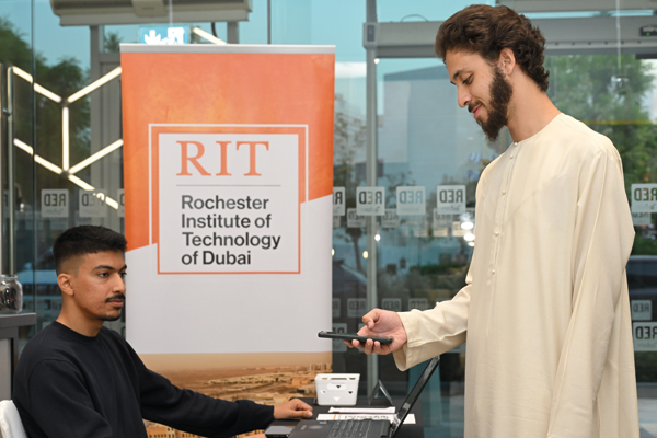 Students holding an award