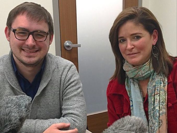 John Brennan shows a deck of slides about an app founded by his nephew, Bill Gerlach.