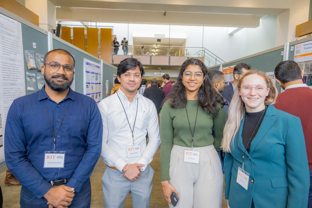 4 students pose for photo during the 2024 grad showcase