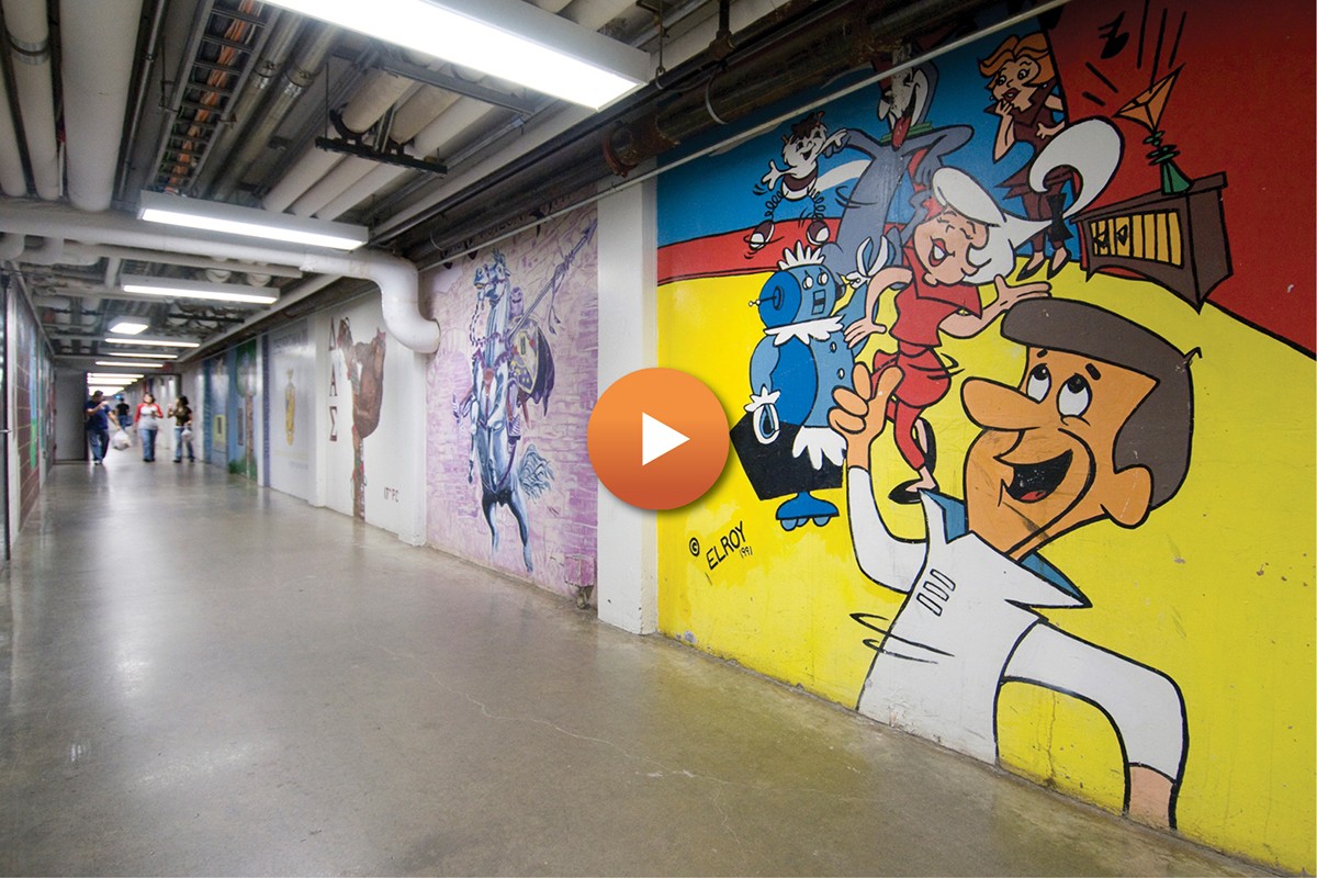 Video: Tunnel murals under the RIT residence halls