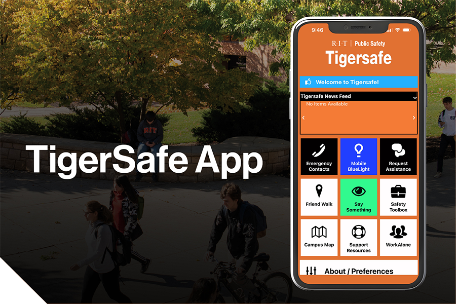 RIT TigerSafe App mockup