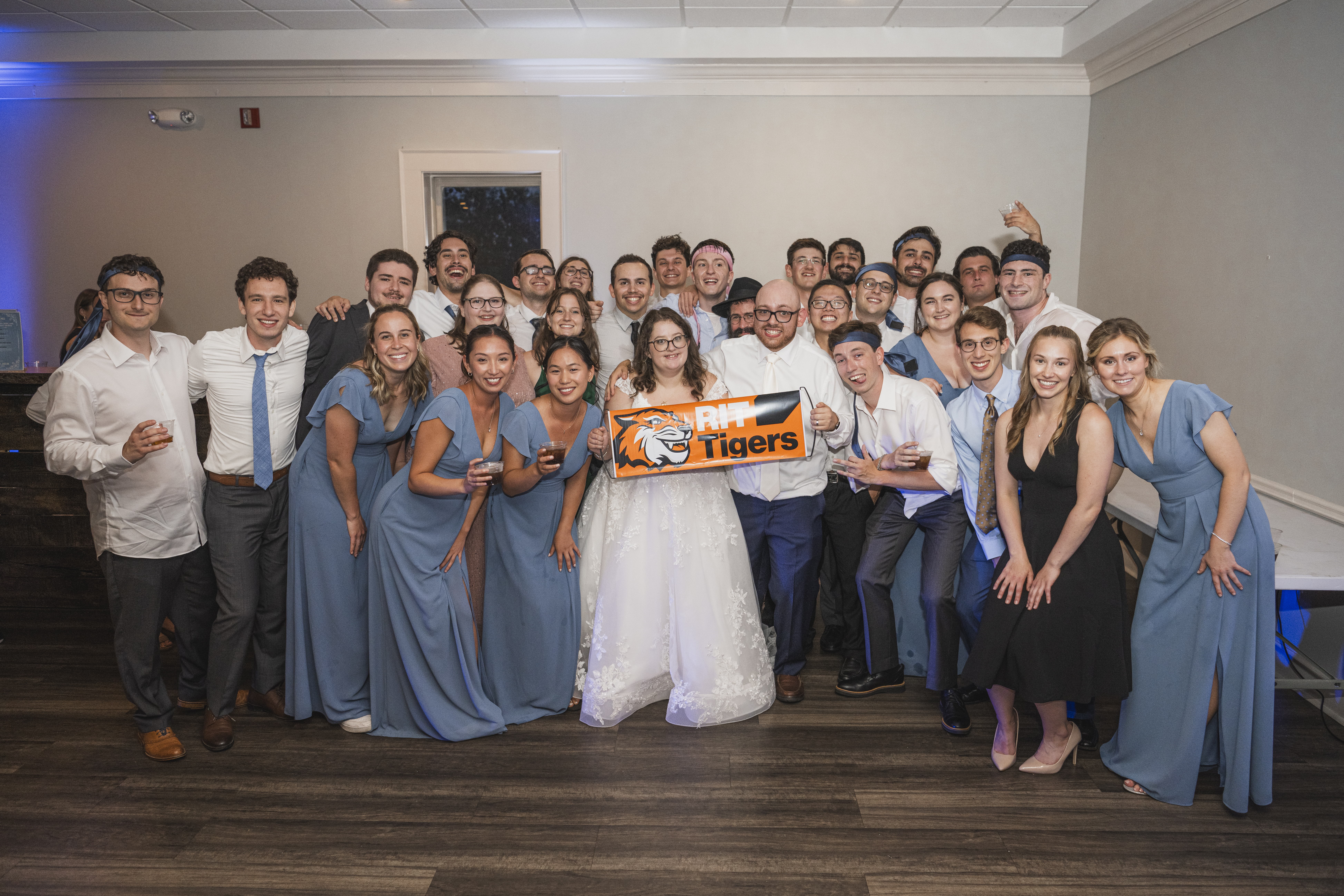 Josh and Julia Haber with wedding guests from RIT