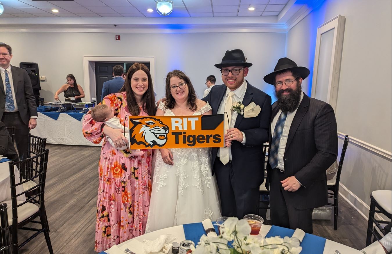 Josh and Julia Haber with wedding guests from RIT