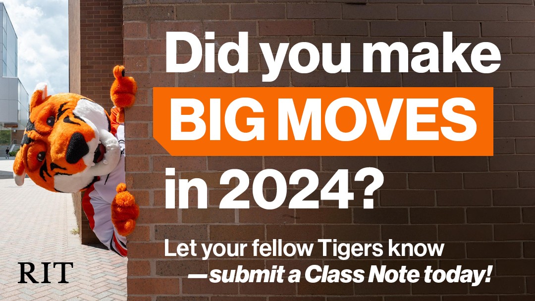 Ritchie peeking out from behind a note asking "Did you make Big Moves in 2024?"