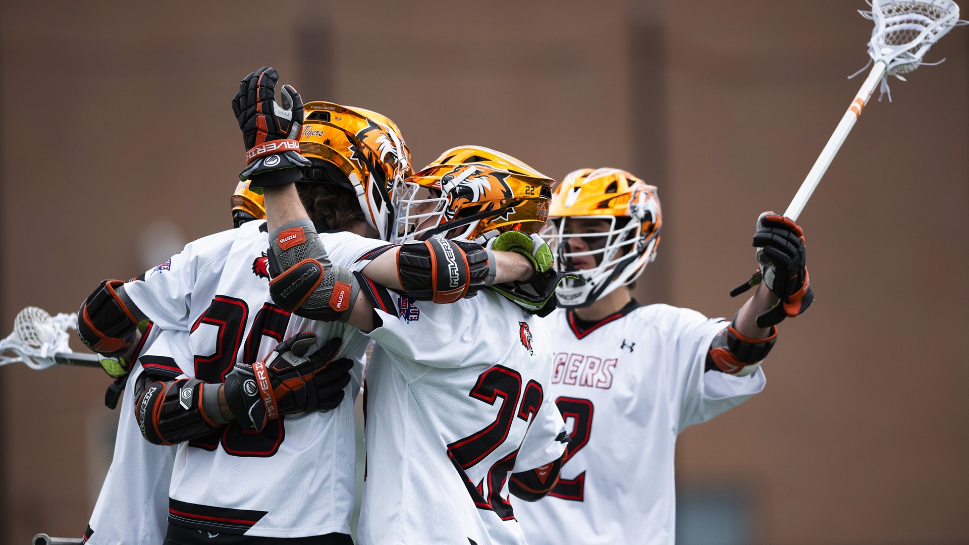 Lacrosse players celebrating