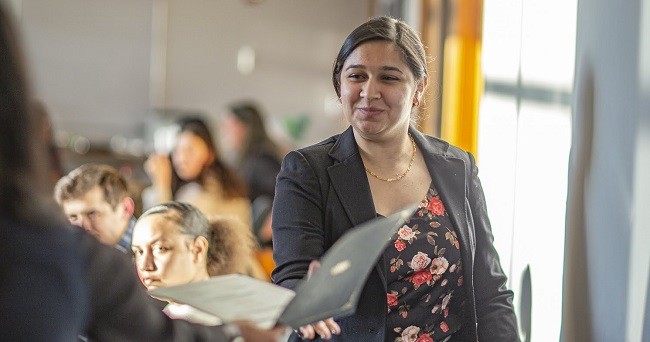 Student getting a certificate