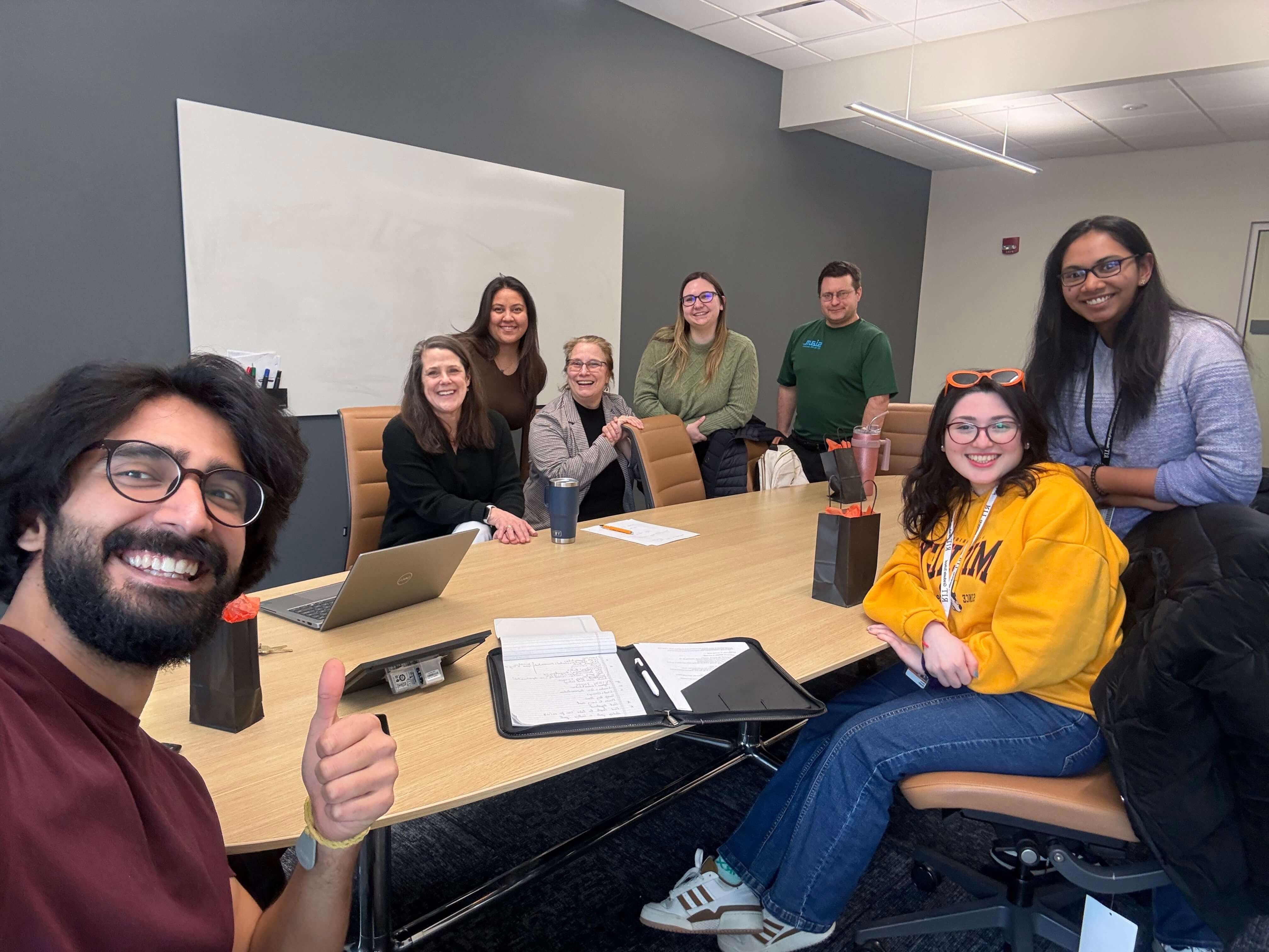 Graduate student leaders meet with Associate Provost and Dean of the RIT Graduate School Dr. Diane Slusarski and Assistant Dean Christie Leone for a focus group discussion to help shape the revitalization of the GSAC.