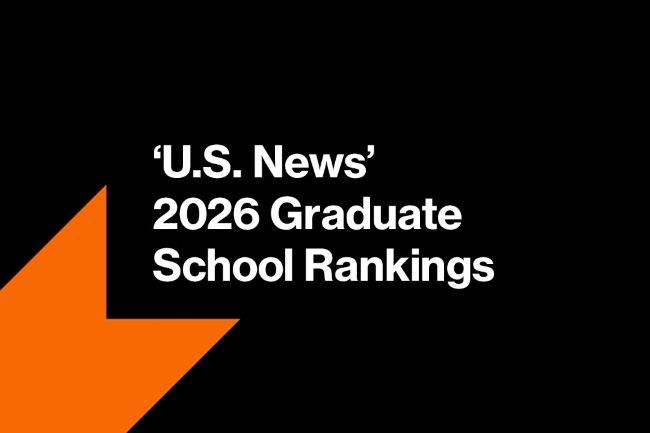 Graphic with text displaying: “U.S. News 2026 Graduate School Rankings.”