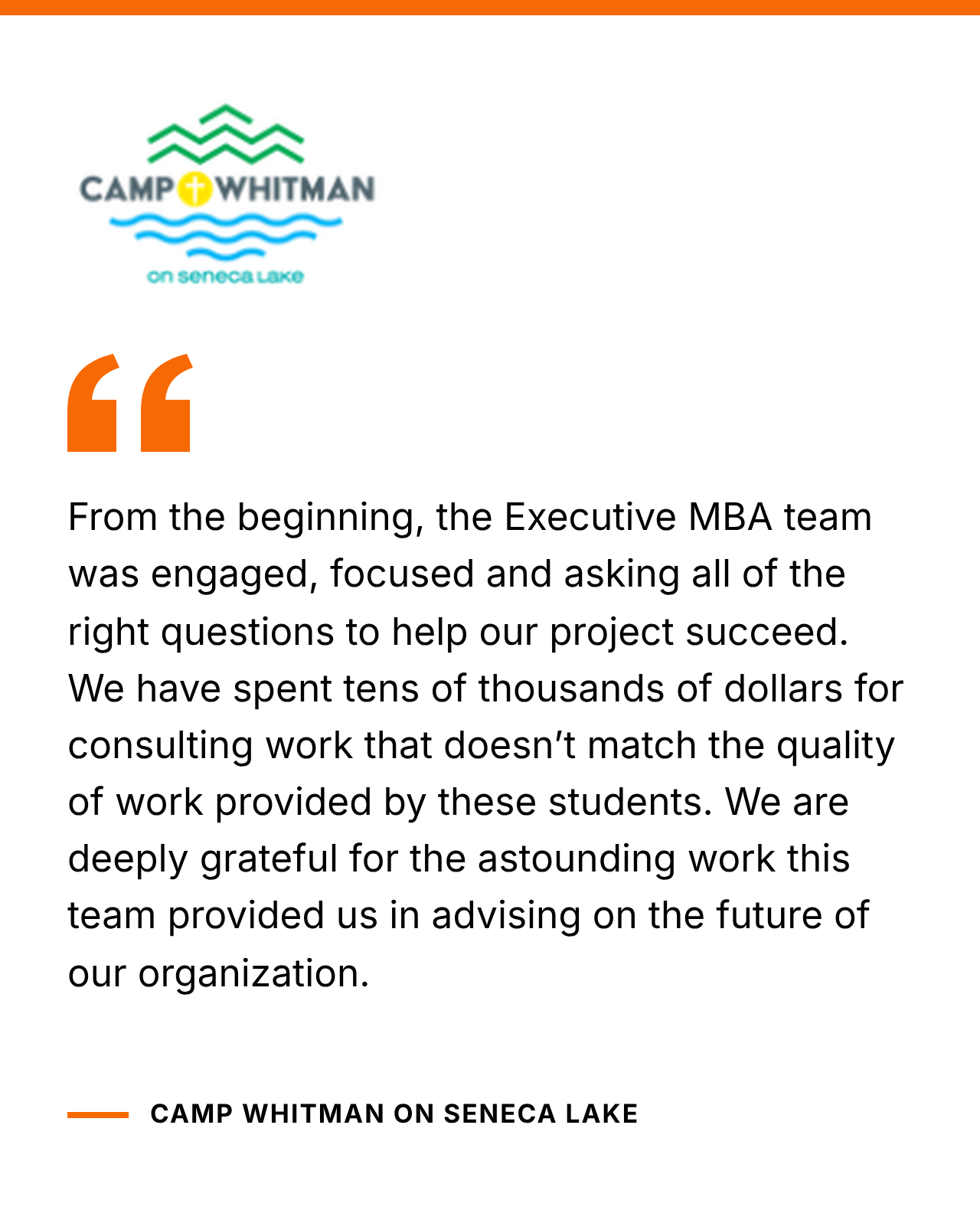 Camp Whitman Testimonial