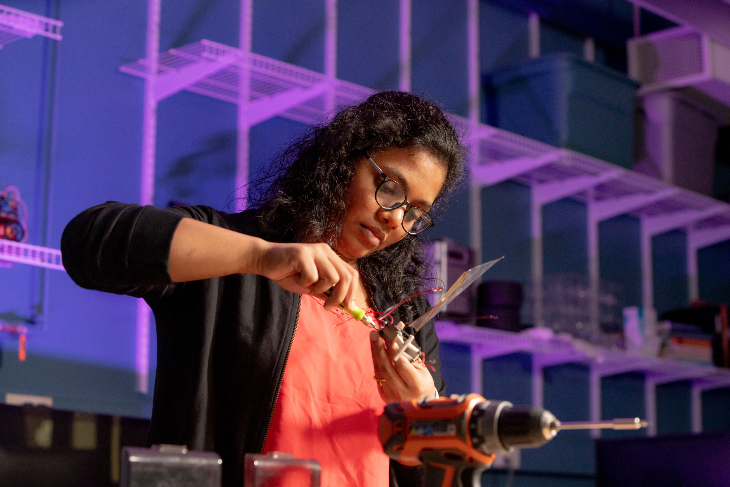 A Mechanical and Industrial Engineering Ph.D. soldering.