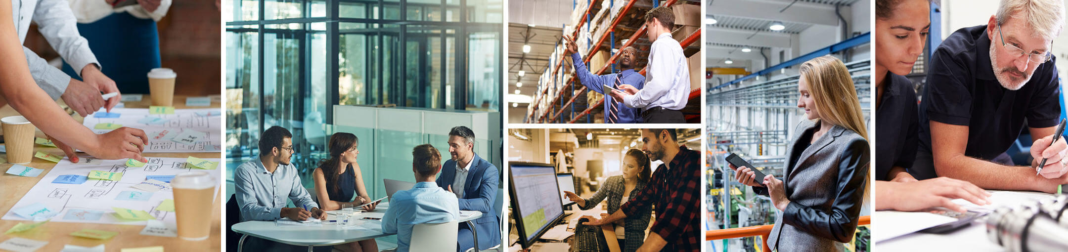 A collage of images showing engineers in leadership positions