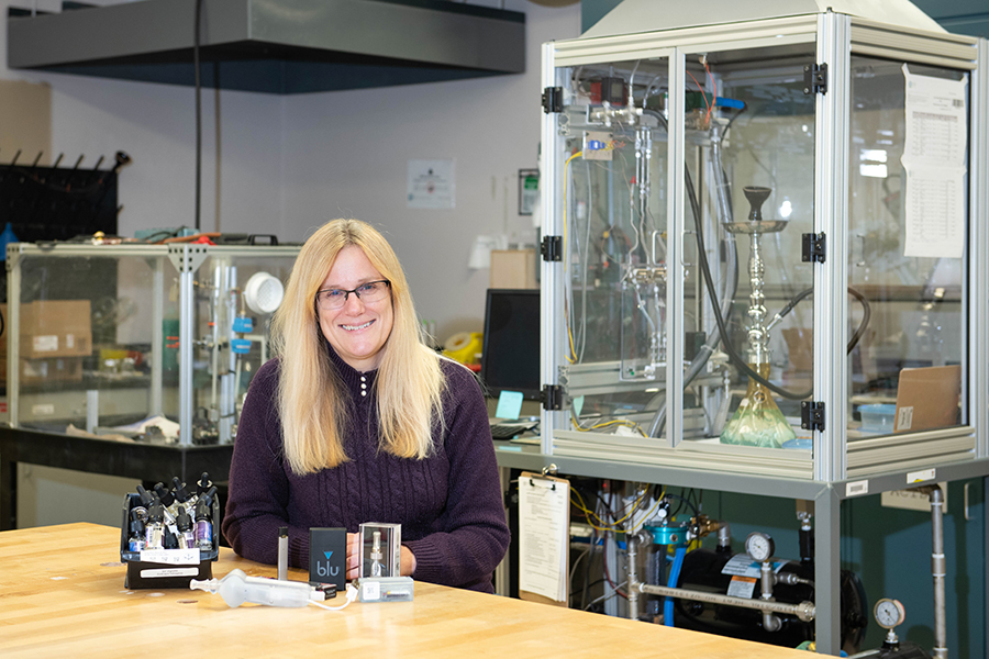 Dr. Risa Robinson in a lab.