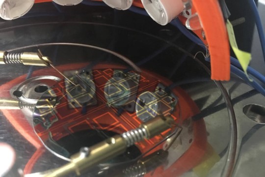 a closeup of a semiconductor device.