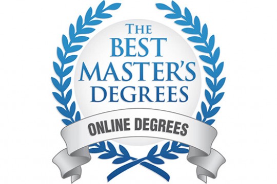 Blue and grey logo of the best master's degrees.