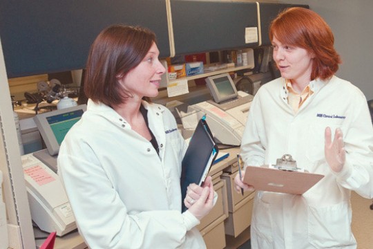 Students working in lab