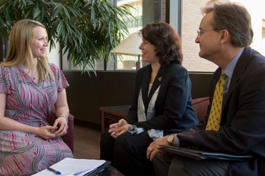 People speaking in interview