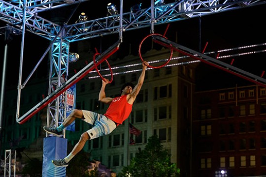 Student, Jonathan Alexis performing on American Ninja Warrior