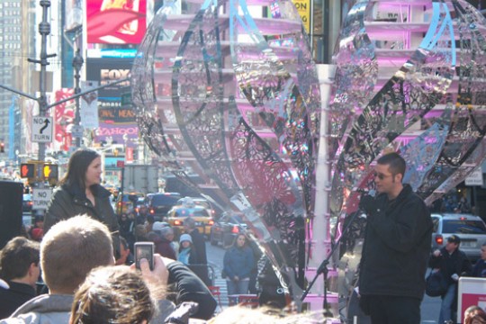 People gathered in time square