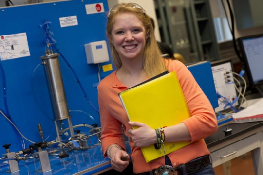 Person posing for camera in lab