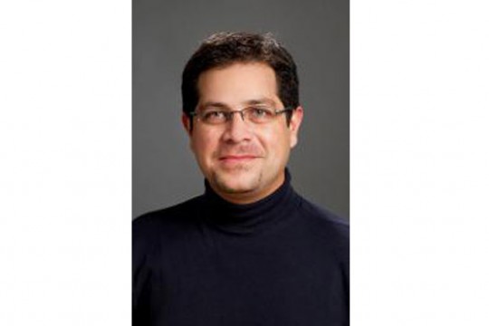 Professor posing for camera