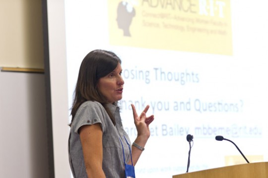 Person speaking at podium