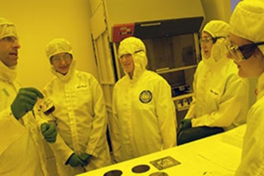 Student Researchers working on experiment