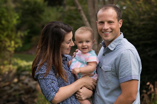 Family photo of Ashley, Ed, and Avery Gliss.