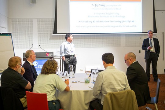 People giving presentation in classroom
