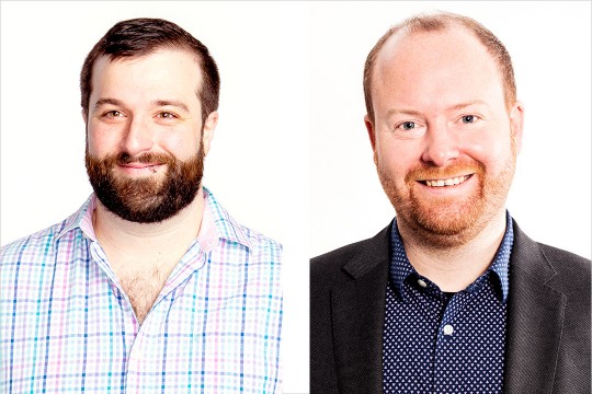 side-by-side portraits of Nicholas Conn and Austin McChord.