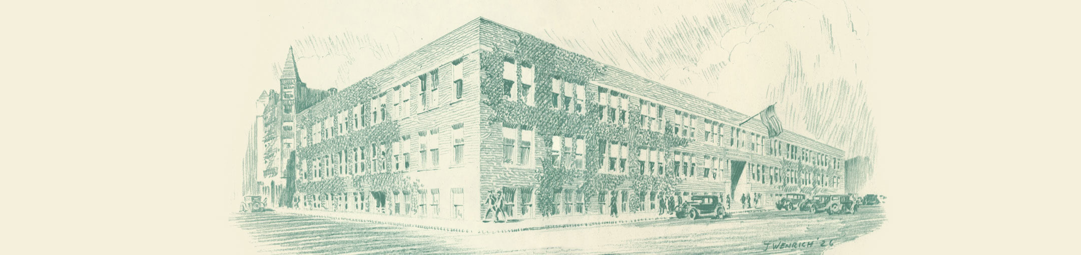 Drawing of the Mechanics Institute.