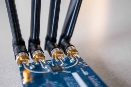 Circuit board with 4 large antenna attached