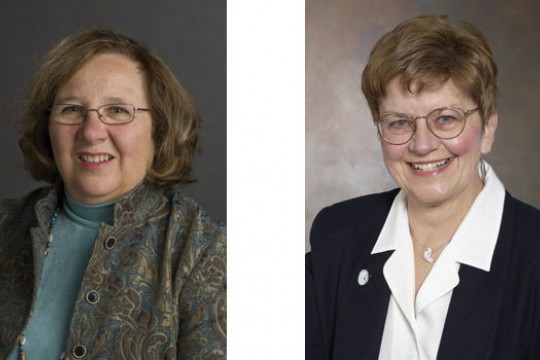 Two pictures of professors