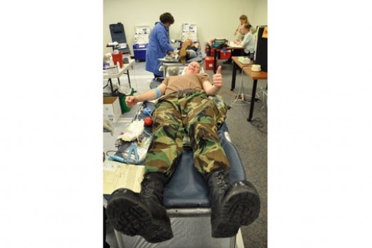 Person getting blood drawn