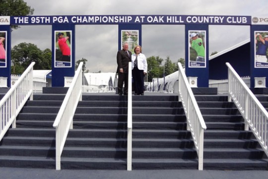 Entrance to the "95th PGA Championship at Oak Hill Country Club"