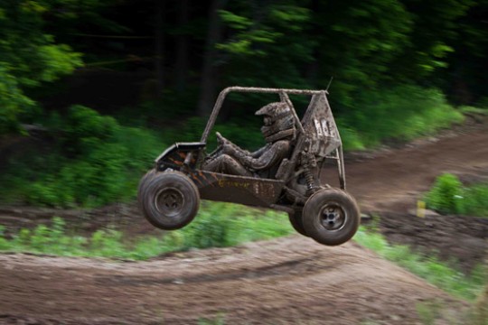 Vehicle driving on course