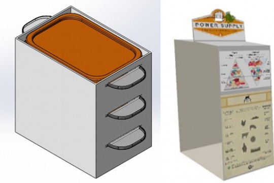 Computer rendering of storage container