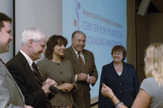 RIT President and Faculty talking