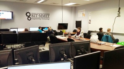 Students working in a computer lab