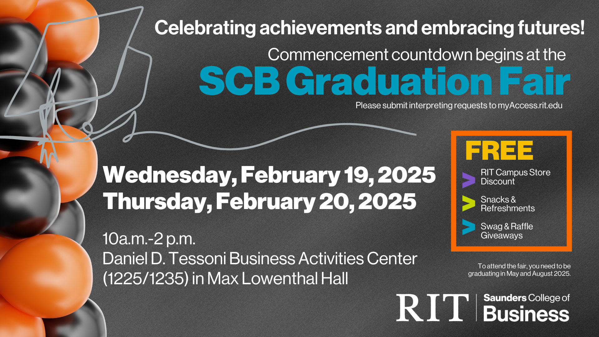 Saunders College of Business Graduation Fair Events RIT